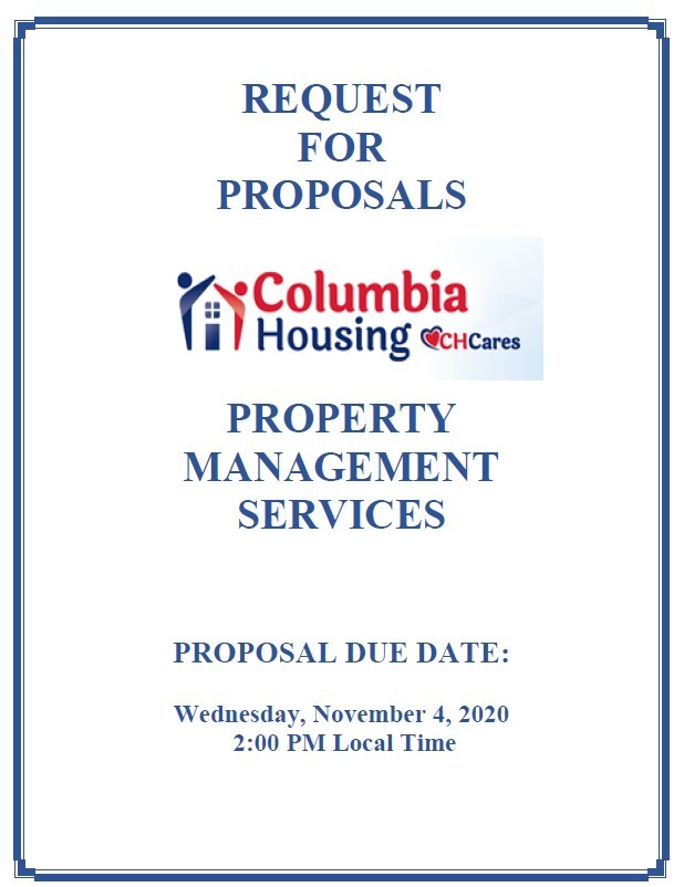 Cover page for property management services RFP