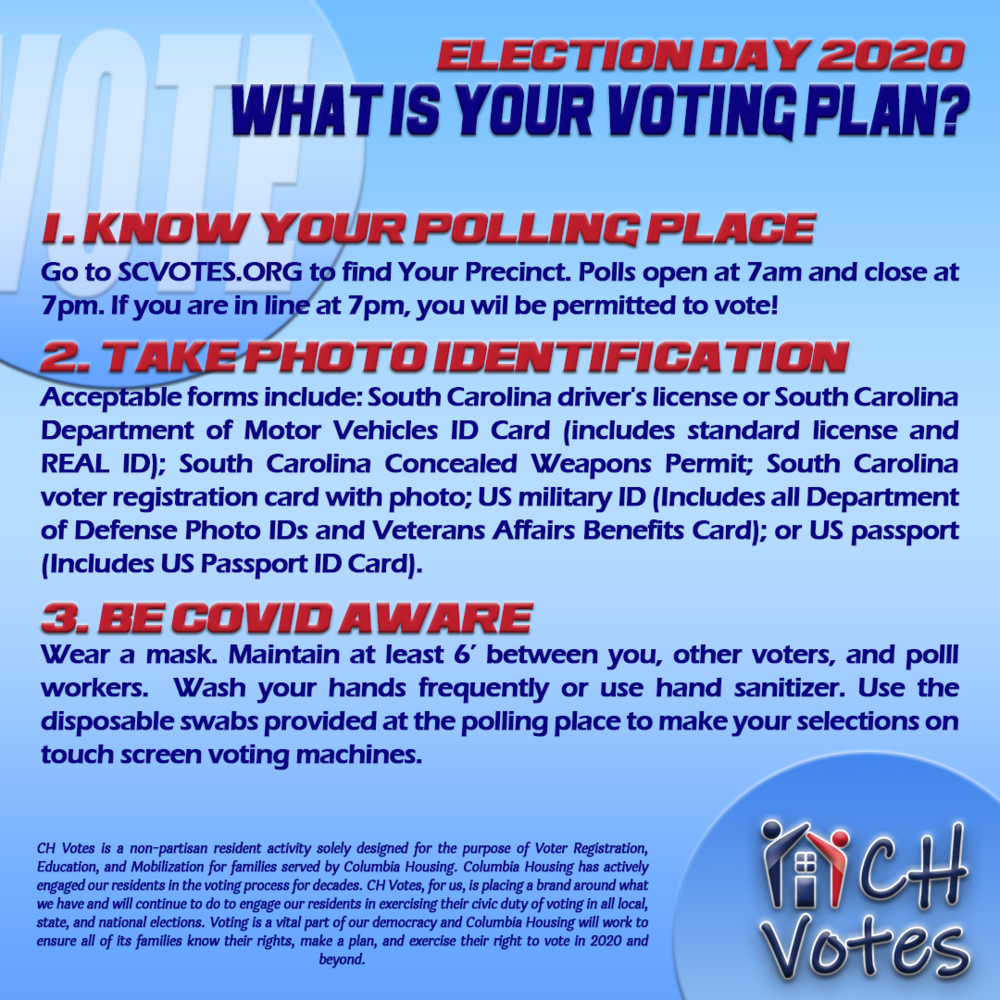 Voting Plan Tips for voters on Election Day 2020