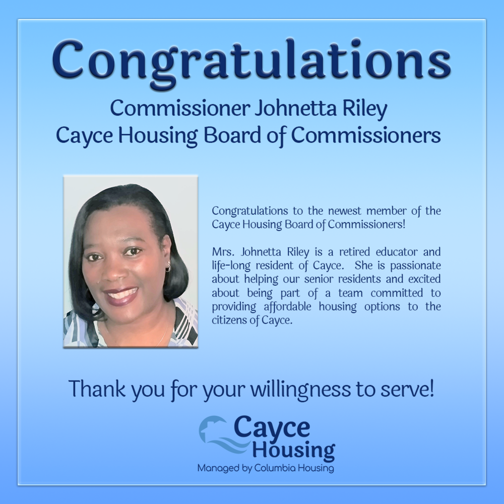 Newest Cayce Housing Board Commissioner Johnetta Riley