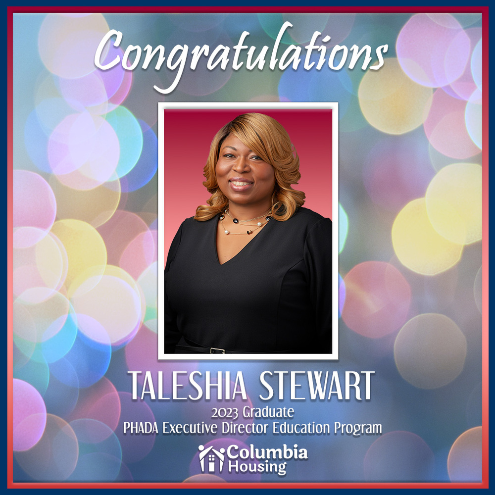 Congratulations to Taleshia Stewart for graduating PHADA EDEP 