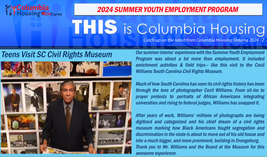 This is Columbia Housing Summer Youth Edition